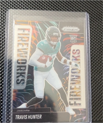 2025 Panini Prizm #13 Travis Hunter FIREWORKS RC — front