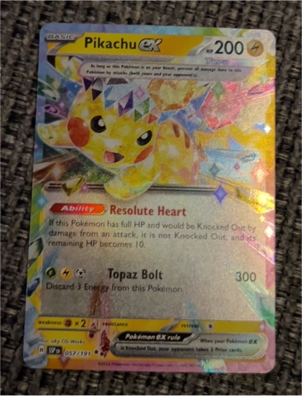 2024 Pokémon SV08: Surging Sparks #057 Pikachu ex — front