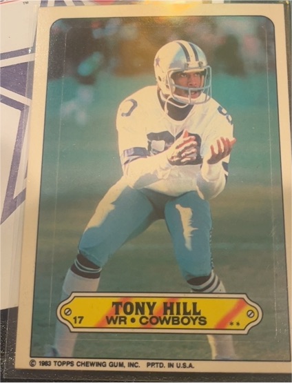 1983 Topps Football Sticker #17 Tony Hill — front