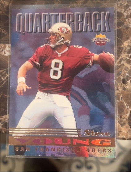 1997 Score Board Playbook #29 Steve Young — front