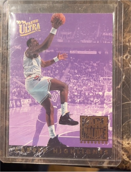 1993-94 Fleer Ultra #1 Karl Malone Career Highlights — front