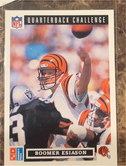 1991 Upper Deck Domino's The Quarterbacks #4 Boomer Esiason — front