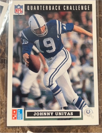 1991 Upper Deck Domino's Pizza Quarterback Challenge #46 Johnny Unitas — front