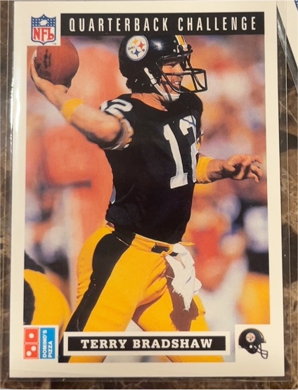 1991 Upper Deck Domino's The Quarterbacks #32 Terry Bradshaw — front