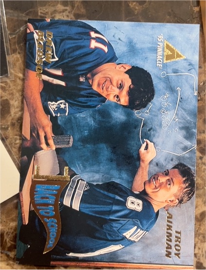 1995 Pinnacle Back to School #NNO Troy Aikman / Drew Bledsoe — front