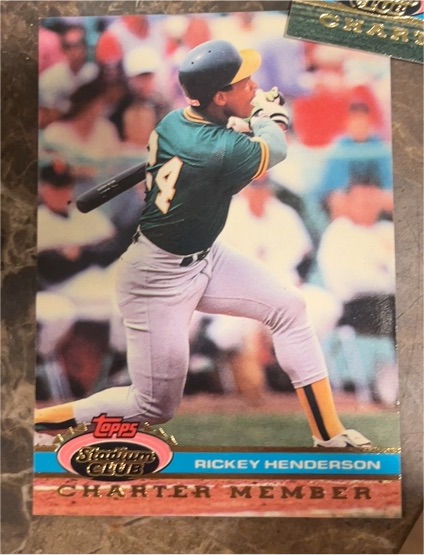 1991 Topps Stadium Club Charter Member #NNO Rickey Henderson — front