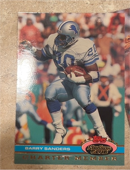 1991 Topps Stadium Club Charter Member #NNO Barry Sanders — front