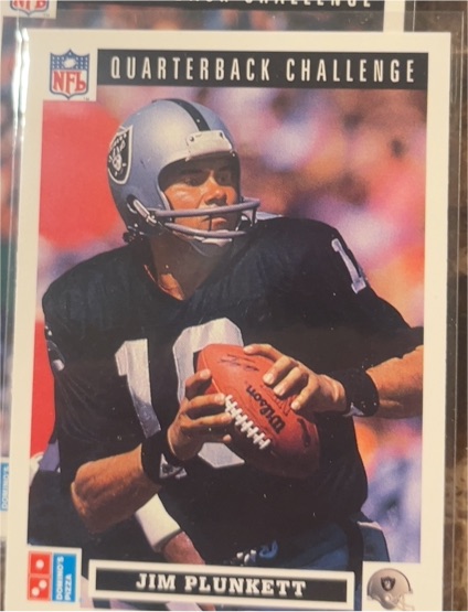 1991 Upper Deck Domino's The Quarterbacks #41 Jim Plunkett — front