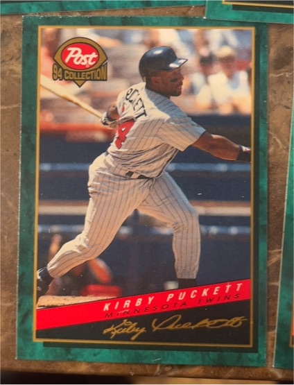 1994 Post #4 Kirby Puckett Minnesota Twins — front