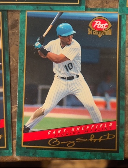 1994 Post #5 Gary Sheffield Florida Marlins — front