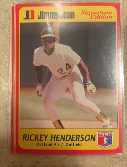 1991 Jimmy Dean Signature Edition #17 Rickey Henderson — front