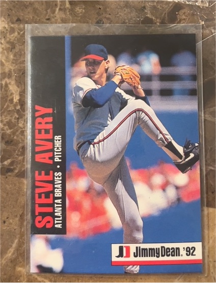 1992 Jimmy Dean # Steve Avery Atlanta Braves — front