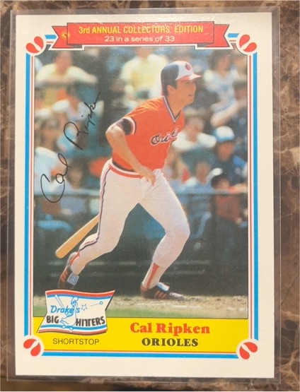 1983 Topps Drake's Big Hitters #23 Cal Ripken — front
