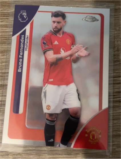 2026 Topps Chrome Premier League Bruno Fernandes Manchester United — front