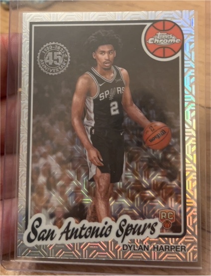 2025-26 Topps Chrome #12 Dylan Harper Silver Mojo Rookie 45th Anniversary — front