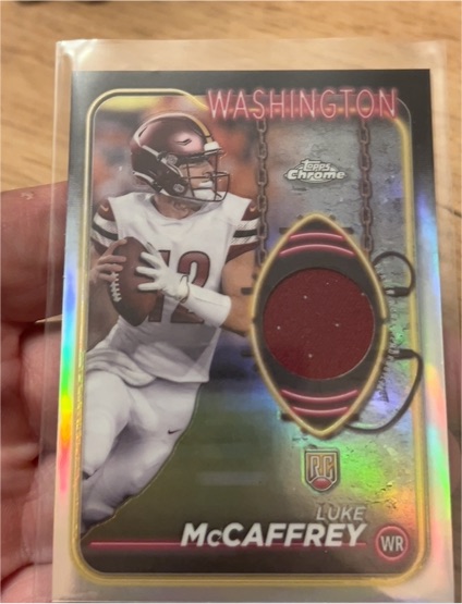 2024 Topps Chrome Rookie Relics #CRR-LM Luke McCaffrey — front