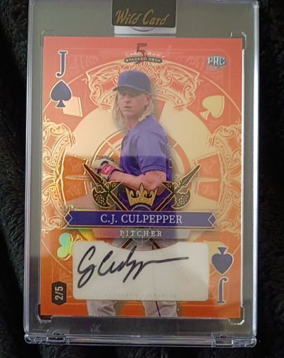 2024 Wild Card 5 Card Draw Stacked Deck #J Ace of Spades C.J. Culpepper PRC Auto 2/5 — front