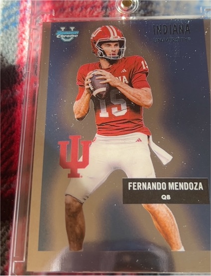 2025 Bowman University Chrome #55AV-19 Fernando Mendoza — front