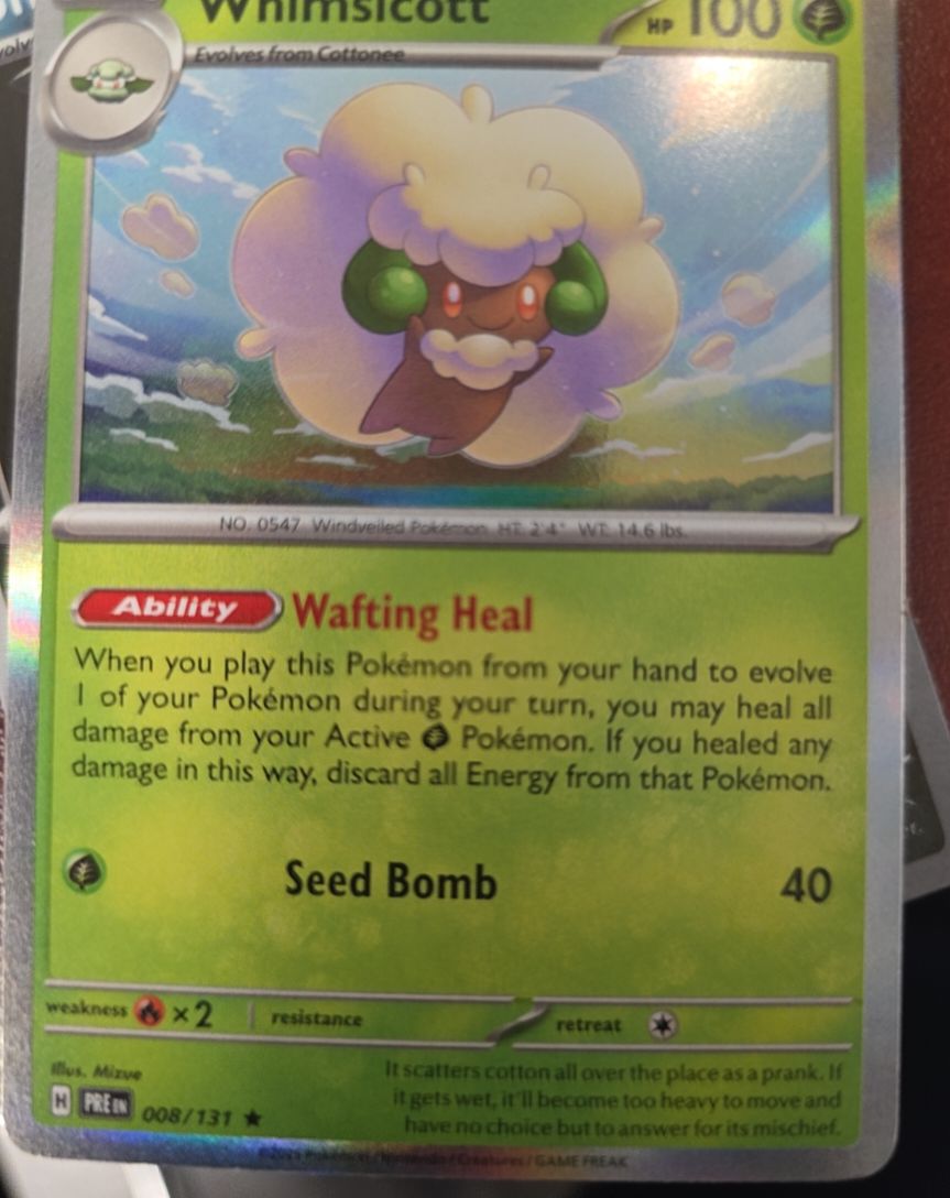 2023 Pokémon TCG Prismatic Evolutions #008 Whimsicott — front