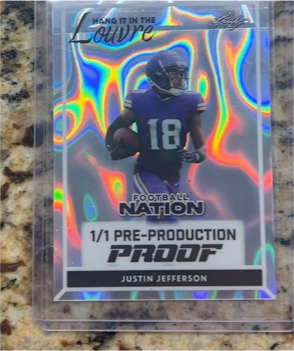 2024 Leaf Football Nation #1/1 Justin Jefferson — front
