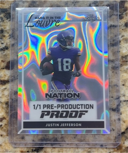 2025 Leaf Football Nation #1/1 Justin Jefferson — front