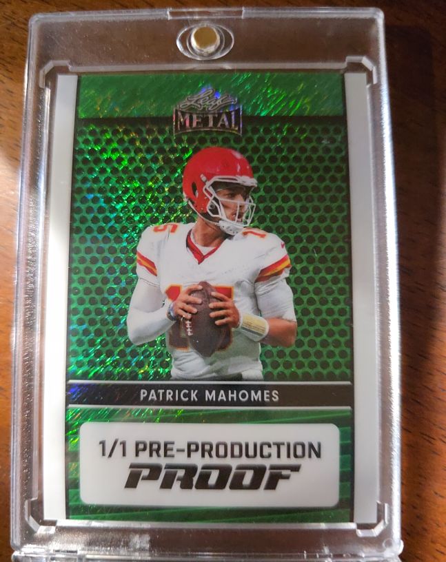 2024 Leaf Metal #1/1 Patrick Mahomes Pre-Production Proof — front