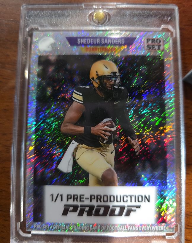 1991 Pro Set Shedeur Sanders Quarterback 1/1 Pre-Production Proof — front