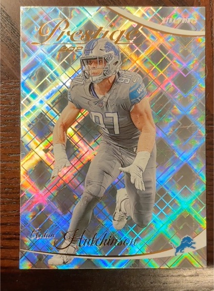 2023 Panini Prestige #97 Aidan Hutchinson Xtra Points Diamond — front