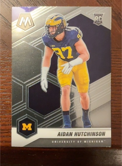 2021 Panini Mosaic Aidan Hutchinson Rookie Card — front