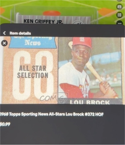 1968 Topps Sporting News All-Stars #372 Lou Brock — front