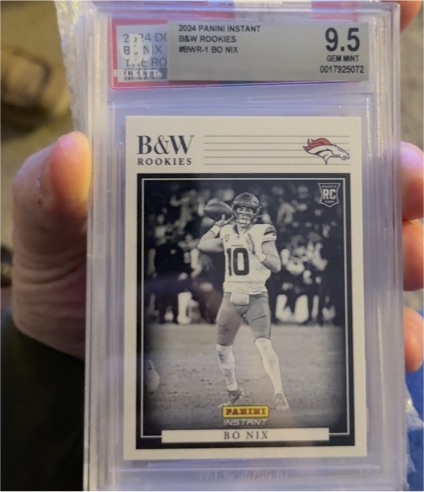 2024 Panini Instant B&W Rookies #BWR-1 Bo Nix — front