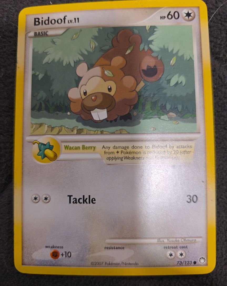 2007 Pokemon Mysterious Treasures #73 Bidoof — front