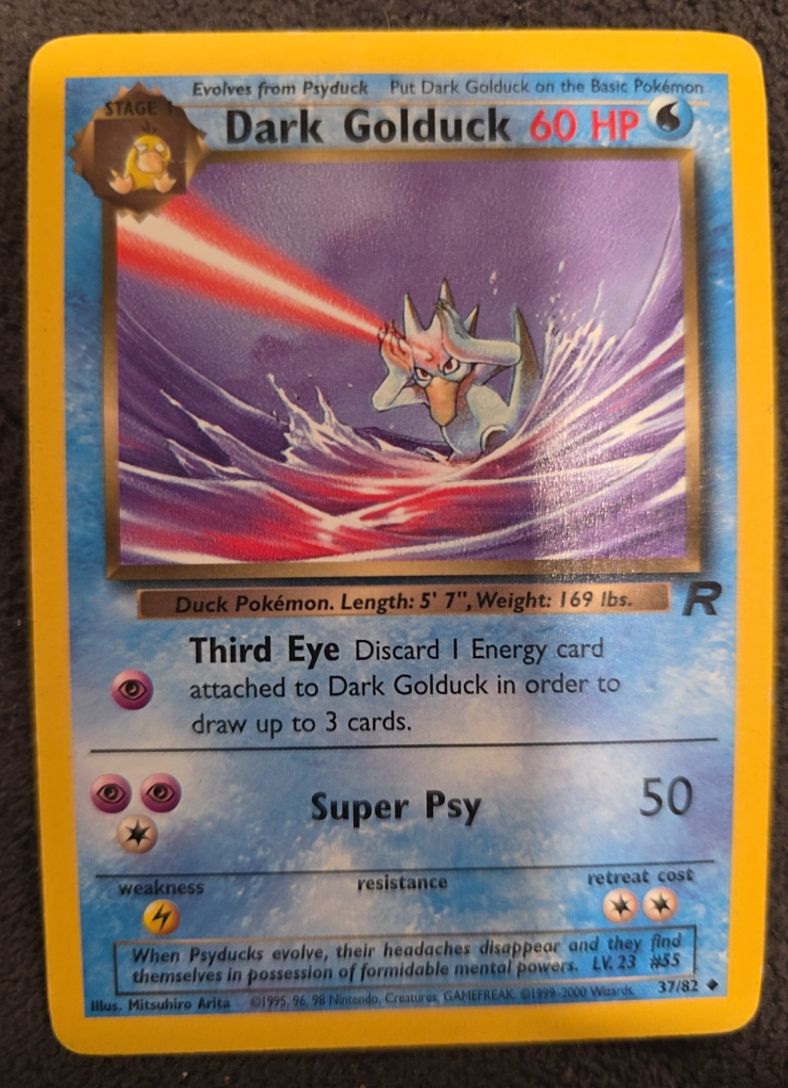 2000 Pokemon Team Rocket #37 Dark Golduck — front