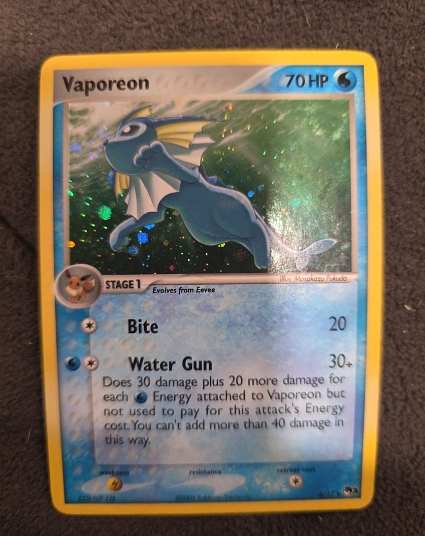 2006 Pokémon Pop Series 3 #6 Vaporeon — front