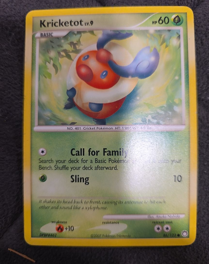 2007 Pokemon Mysterious Treasures #86 Kricketot — front