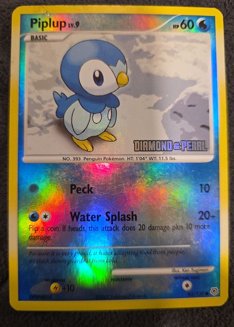 2007 Pokémon Diamond & Pearl #93 Piplup — front