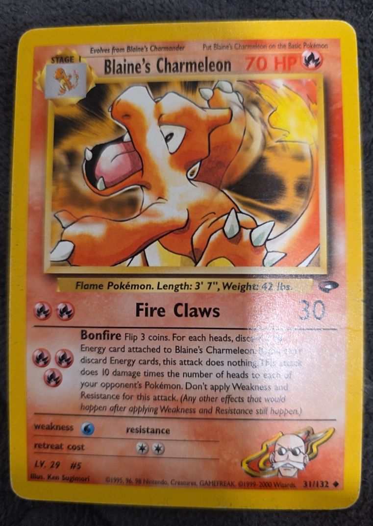 2000 Pokemon Gym Challenge #31 Blaine's Charmeleon — front