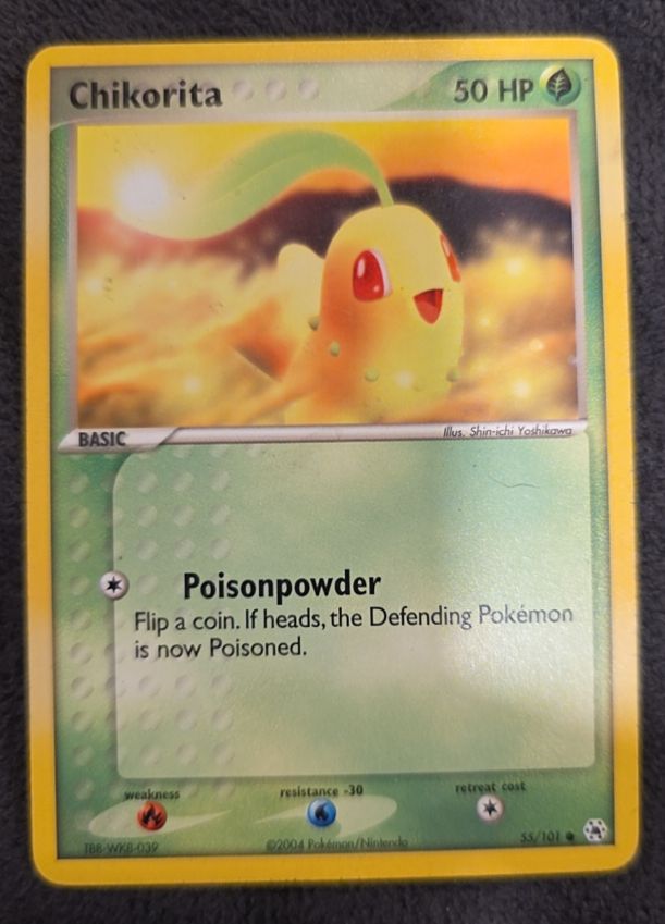 2004 Pokémon EX Hidden Legends #55 Chikorita — front