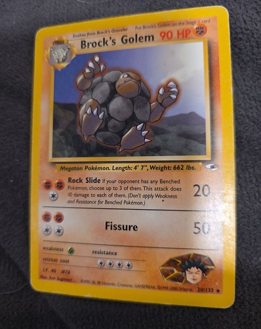 2000 Pokémon Gym Heroes #20 Brock's Golem — front