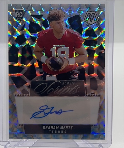 2025 Panini Mosaic Rookie Scripts #RS-GMZ Graham Mertz — front