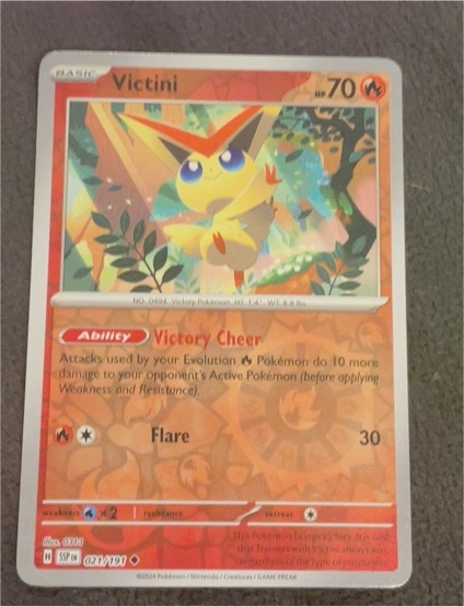 2024 Pokémon SV08 Surging Sparks #021 Victini — front