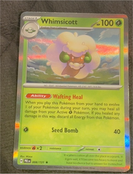 2025 Pokémon TCG SV: Prismatic Evolutions #008 Whimsicott — front