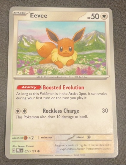 2025 Pokémon Prismatic Evolutions #074 Eevee — front