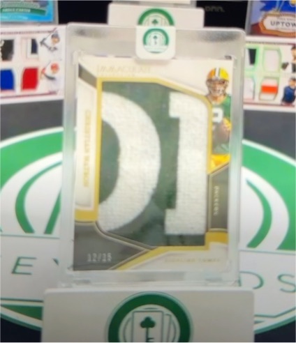 2023 Panini Immaculate Collection Aaron Rodgers Jumbo Jersey Number Patch #12/25 — front