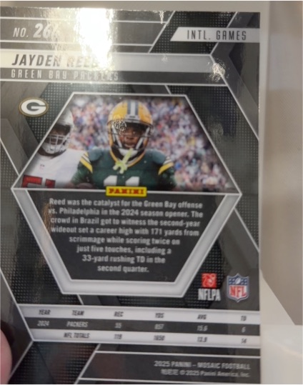2025 Panini Mosaic #268 Jayden Reed — front