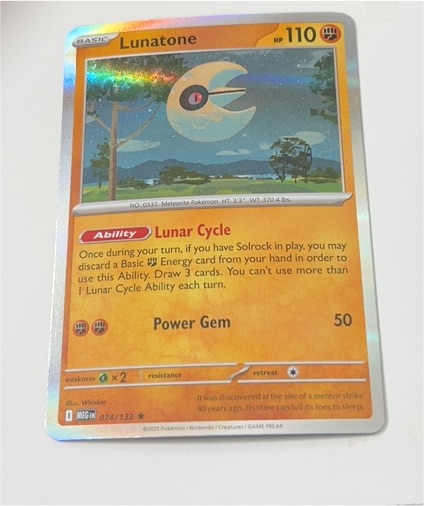 2025 Pokémon Mega Evolution #074 Lunatone — front