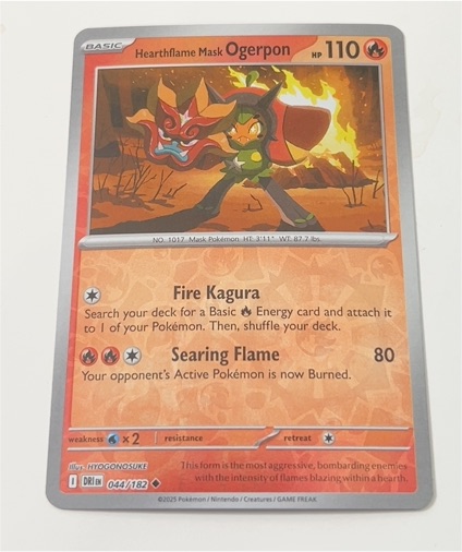 2025 Pokemon Destined Rivals #044 Hearthflame Mask Ogerpon — front