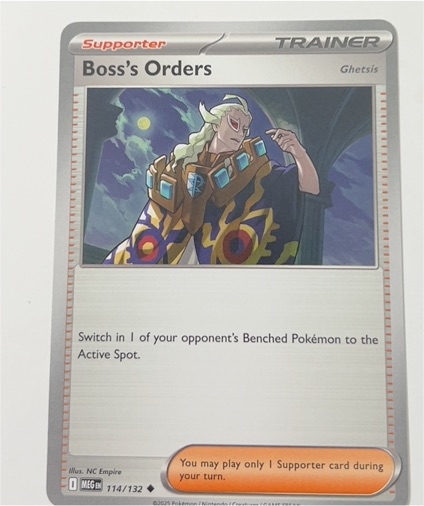 2025 Pokémon TCG Mega Evolution #114 Boss's Orders Ghetsis — front