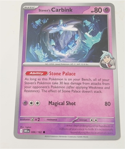 2025 Scarlet & Violet Series - Destined Rivals Steven's Carbink #086 — front