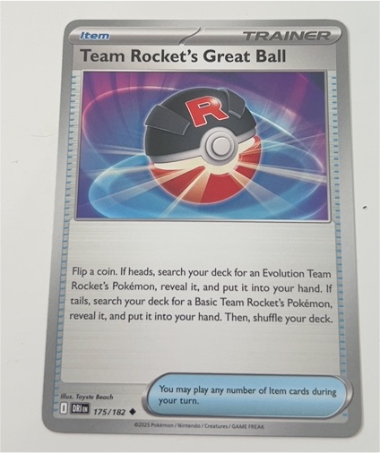 2025 Pokémon SV10: Destined Rivals #175 Team Rocket's Great Ball — front